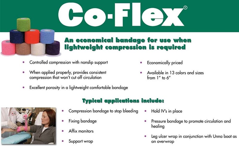 Andover CO-Flex 4"x5Yds Tan Flesh 3-Pack Cohesive Flexible Elastic Latex Bandage Compression Self Adherent Wrap Kids Children Vet Animals Pets Cats Dogs Horses 3400TN